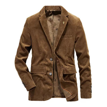 Men Vintage Stand Collar Blazer Medium Length Jacket Coats